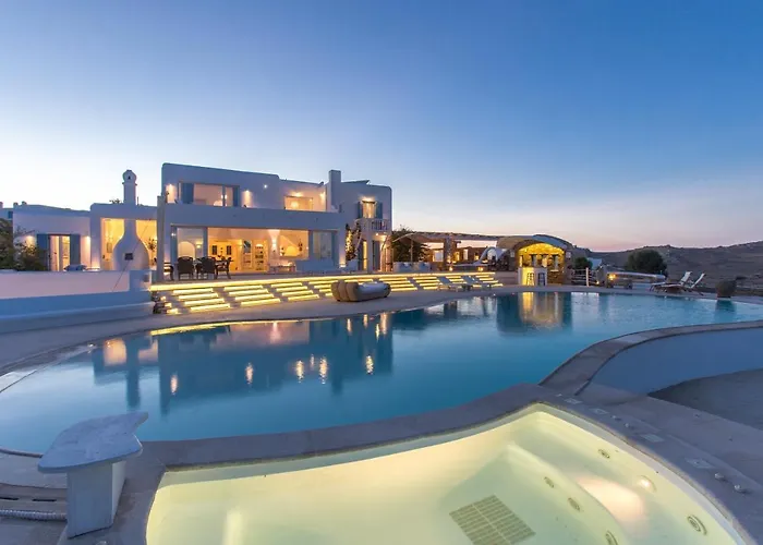 Spectacular 5 Bedrooms Vibhu Private Jacuzzis Villa Kalafatis